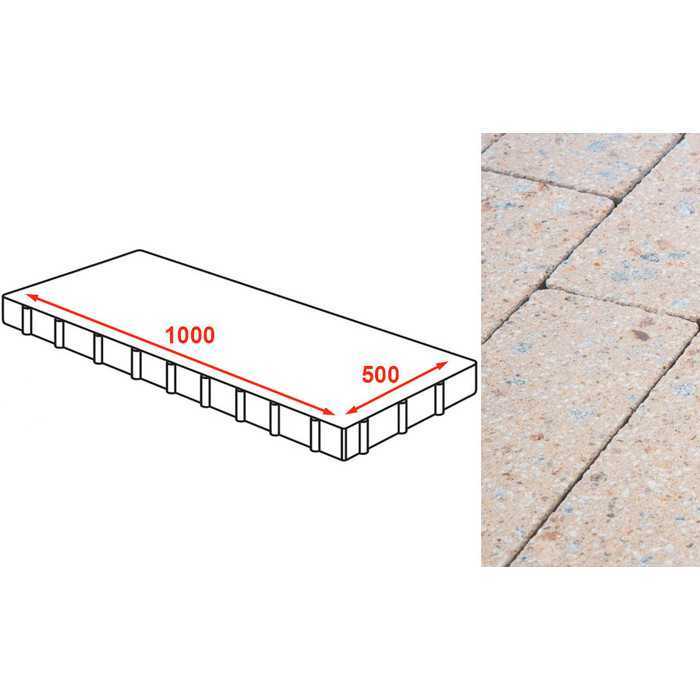 Плита тротуарная Готика Granite FINERRO, Павловское 1000x500x80 мм